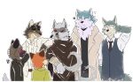 aggretsuko anthro beastars blush brand_new_animal canid canine canis death_(puss_in_boots) disney dreamworks eyewear eyewear_on_head fox group haida_(aggretsuko) hi_res hyena its_stardog legoshi_(beastars) male mammal mr._wolf_(the_bad_guys) nick_wilde puss_in_boots_(dreamworks) red_eyes red_fox sanrio shirou_ogami sickle simple_background spotted_hyena studio_trigger sunglasses sunglasses_on_head the_bad_guys true_fox white_background wolf zootopia