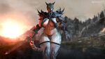  absurd_res alphawolf77 angry animal_humanoid anthro armor bethesda_game_studios big_breasts bikini_armor breasts curvy_figure daedric_armor felid felid_humanoid feline feline_humanoid female feral fighting_pose hi_res huge_breasts humanoid khajiit mammal mammal_humanoid medieval medieval_armor medieval_fantasy melee_weapon microsoft morning pose skyrim solo standing sword the_elder_scrolls thick_thighs unconvincing_armor voluptuous weapon wide_hips 