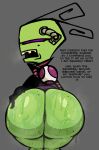  2024 alien alien_humanoid anal_request anus big_butt bodily_fluids butt clothing command_to_clean demanding dialogue female freckled_butt freckles gloves handwear hi_res humanoid invader_zim looking_at_viewer looking_back looking_back_at_viewer musk musk_clouds nanodude78 nickelodeon oral_request presenting presenting_hindquarters rimming_request solo sweat sweaty_butt sweaty_legs sweaty_thighs tak_(invader_zim) talking_to_viewer thick_thighs 