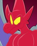  capcom close-up comicfiruko demon demon&#039;s_crest digital_media_(artwork) empty_eyes featureless_chest firebrand gargoyle gargoyle&#039;s_quest ghosts_&#039;n_goblins hi_res humanoid_pointy_ears male membrane_(anatomy) membranous_wings red_arremer red_body smile solo wings 