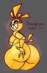  animatronic anthro avian beakless bib bib_only big_butt bird black_sclera blonde_hair blush blush_lines blush_stickers bodily_fluids breasts butt butt_grab chicken drooling english_text female five_nights_at_freddy&#039;s five_nights_at_freddy&#039;s_2 galliform gallus_(genus) grey_background hair hand_on_butt heart_symbol hi_res huge_butt machine moan musk nanodude78 nipples nude phasianid pupils robot rosy_cheeks saliva scottgames sharp_teeth simple_background solo tail teeth text thick_thighs toy_chica_(fnaf) white_eyes white_pupils wide_hips yellow_body yellow_tail 