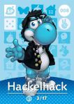  2016 4_fingers amiibo_card animal_crossing anthro black_clothing black_jacket black_topwear blue_background blue_eyes bottomless bottomless_anthro bottomless_male clothed clothing compression_artifacts cyan_yoshi eclipticafusion english_text eyewear featureless_crotch fingers footwear front_view glasses hackel jacket male mario_bros nintendo open_mouth rectangular_glasses scalie shirtless shirtless_anthro shirtless_male shoes short_tail simple_background solo standing tail text tongue topwear white_clothing white_footwear white_shoes yoshi 