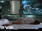  1girl amarr_empire_(eve_online) ass battlecruiser_(eve_online) battleship_(eve_online) black_hair caldari_state_(eve_online) carrier carrier_(eve_online) cloud combat_ship_(eve_online) commentary copyright_name dreadnought_(eve_online) droneboat_(eve_online) electronic_warfare_ship_(eve_online) erebus_(eve_online) eve_online feet fleet from_behind gallente_federation_(eve_online) glowing highres in_orbit indoors legs logo long_hair lying military_vehicle nebula no_pants on_bed on_side original panties pillow planet prophecy_(eve_online) realistic rokh_(eve_online) science_fiction shirt sky soles solo space spacecraft spacecraft_interior star_(sky) starry_sky super_capital_ship_(eve_online) supercarrier_(eve_online) support_ship_(eve_online) thrusters titan_(eve_online) underwear white_panties white_shirt wyvern_(eve_online) zeldawidow 