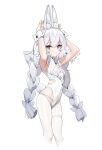  +_+ 1girl animal_ears arms_up azur_lane bangs bare_arms blue_eyes braid breasts bunny_pose closed_mouth commentary cropped_legs dated eyebrows_visible_through_hair fake_animal_ears guangsupaomian hair_between_eyes hairband highleg highleg_leotard highres le_malin_(azur_lane) le_malin_(listless_lapin)_(azur_lane) leotard light_blush long_hair looking_at_viewer official_alternate_costume pantyhose playboy_bunny rabbit_ears silver_hair simple_background small_breasts smile solo symbol-only_commentary twin_braids white_background white_hairband white_legwear white_leotard wrist_cuffs 