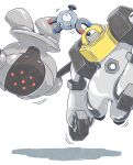  absurdres black_eyes commentary_request flying highres kotobukkii_(yt_lvlv) looking_up magnemite magnet magnetism melmetal no_humans pokemon pokemon_(creature) registeel screw shiny white_background 