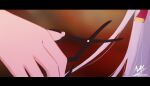  2girls angel_girl_(shimmer) artist_name blurry blurry_background commentary cutting_hair grey_hair highres holding holding_scissors letterboxed long_hair multiple_girls original scissors shimmer symbol-only_commentary 