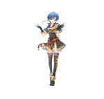  1girl absurdres alternate_costume armor bangs belt blue_eyes blue_hair blue_legwear boots breastplate commentary_request dress elbow_gloves eyebrows_visible_through_hair feather_trim fingerless_gloves fingernails fire_emblem fire_emblem:_the_binding_blade fire_emblem_heroes full_body gloves gold_trim highres looking_at_viewer miwabe_sakura official_art shanna_(fire_emblem) shiny shiny_hair short_dress short_hair short_sleeves shoulder_armor simple_background skirt smile solo thigh_boots thighhighs white_background zettai_ryouiki 