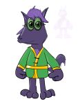 2024 3_toes ambiguous_gender anthro asian_clothing banjo-kazooie barefoot canid canine chujin_ketsukane claire_deloon clothing digital_drawing_(artwork) digital_media_(artwork) dipstick_tail east_asian_clothing eyewear feet fox fur glasses hair hi_res humor japanese_clothing jinjo male_(lore) mammal markings prick_ears pun purple_body purple_fur purple_hair rareware reference_image scientist simple_background snout solo standing tail tail_markings toes undertale_yellow white_background