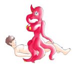 anthro arm_on_head bouncing_breasts breasts cowgirl_position duo female female_on_top fours_(artist) from_front_position generation_2_pokemon hi_res human interspecies male male/female mammal nintendo nipples octillery on_bottom on_top pokemon pokemon_(species) pokephilia red_body sex tentacle_legs tentacles yellow_nipples