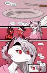  2024 anthro bathrobe black_hair black_nose breasts canid canid_demon canine clothed clothed_anthro clothed_female clothed_humanoid clothed_male clothing comic cutlery demon dialogue digital_media_(artwork) english_text female fingers fork fur grey_body grey_fur group hair hellhound helluva_boss hi_res humanoid husband_and_wife imp kitchen kitchen_utensils long_hair loona_(helluva_boss) male mammal married_couple millie_(helluva_boss) morning moxxie_(helluva_boss) multicolored_body multicolored_fur mythological_canine mythological_creature mythology open_mouth open_smile plate red_body red_sclera red_skin robe silver_hair smile swain_(artist) teeth text tools trio two_tone_body two_tone_fur url white_body white_eyes white_fur white_hair 
