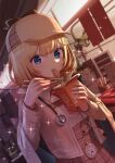  1girl arimoto_wataru bangs blonde_hair blue_eyes blurry blurry_background breasts brown_capelet brown_jacket brown_skirt capelet chain chopsticks commentary counter curtains deerstalker depth_of_field diffraction_spikes dress_shirt dutch_angle eating electric_fan english_commentary eyebrows_visible_through_hair eyelashes food hair_ornament hat highres holding holding_chopsticks hololive hololive_english jacket long_sleeves looking_at_viewer market_stall medium_breasts monocle_hair_ornament necktie noodles plaid plaid_skirt pocket_watch raised_eyebrows red_necktie shelf shirt short_hair short_necktie skirt slurping solo sparkle stethoscope takeout_container virtual_youtuber watch watson_amelia white_shirt 