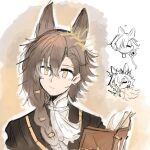  animal_ear_piercing animal_ears arknights ascot black_coat black_nails black_sweater book coat extra_ears gluhwein highres holding holding_book jacket jingle_bell_earrings mole mole_above_eye mole_on_forehead mulled_wine non-web_source penance_(arknights) penance_(occasionally_flushed)_(arknights) sweater turtleneck turtleneck_sweater white_ascot white_jacket wolf_ears wolf_girl yellow_eyes 