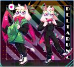  1boy artist_name black_pants butler copyright_name deltarune glasses goat_boy green_headwear green_jacket hat hat_removed headwear_removed highres holding holding_clothes holding_hat horns jacket multiple_views pants ralsei round_eyewear scarf tail tailcoat teeteekaa white_footwear white_fur 