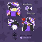 angy anthro blush bread_loaf female hi_res hyena love mammal nails naoto solo sticker sticker_pack telegram_sticker