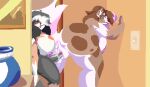 animated anthro areola big_breasts big_butt big_dom_small_sub black_penis blue_eyes breasts brown_hair butt canid canine canis curvy_figure domestic_dog dominant doorframe duo fattmana female fur genitals grey_hair gynomorph gynomorph/female hair heart_symbol hi_res huge_breasts huge_butt intersex intersex/female larger_penetrated light_switch looking_pleasured mammal multicolored_body multicolored_hair nipples painting penetration penis pink_hair portrait power_bottom sex short_playtime size_difference tail tail_fetish tail_play tail_sex tawney_(allbarknbiting) thick_thighs two_tone_body vaginal vaginal_penetration vase venla_(toomuchgin) voluptuous white_hair