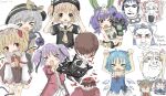  >_< 1boy 6+girls blonde_hair blood blood_splatter blue_hair blush_stickers bokusatsu_tenshi_dokuro-chan character_request chen chudjak cirno closed_eyes club_(weapon) commentary copyright_request crossover double_v english_commentary flandre_scarlet hatut highres komeiji_koishi kusakabe_sakura meme mitsukai_dokuro multiple_girls open_mouth purple_hair remilia_scarlet saigyouji_yuyuko short_hair simple_background sketch smile south_park soyjak spiked_club the_west_has_fallen_(meme) this_man touhou v weapon white_background 
