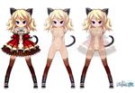 animal_ears blonde_hair breasts cat_(trickster) cat_ears cat_tail dress nipples nude nude_filter pubic_hair purple_eyes pussy see-through small_breasts tail thighhighs third-party_edit trickster variations 
