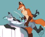 absurd_res anal anal_penetration anthro anthro_on_anthro anthro_penetrated anthro_penetrating anthro_penetrating_anthro balls biped blush blushing_profusely bodily_fluids canid canine claws cum cum_drip cum_on_chest cum_on_face cum_on_own_face cum_on_self cum_while_penetrated cumshot dripping duo ejaculating_on_self ejaculation eyes_closed finger_claws fingers fox fur genital_fluids genitals glade_(anthroglade) grey_body grey_fur hand_covering_face handjob hands-free hasbro hi_res kingdraws magic:_the_gathering male male/male mammal mr._foxglove narrowed_eyes orgasm pawpads paws penetration penile red_fox sex silver_fox smile smiling_at_another smiling_at_partner sweat sweatdrop tail true_fox wizards_of_the_coast