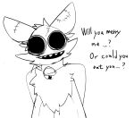 2024 :d ambiguous_anthro ambiguous_gender animate_inanimate anthro asking asking_viewer azure_(flufpan) bell bell_collar big_eyes big_pupils biped cheek_tuft chest_tuft collar collar_only dialogue digital_drawing_(artwork) digital_media_(artwork) dragon ellipsis empty_stare english_text engrish facial_tuft front_view fur furred_dragon furred_scalie greyscale half-length_portrait hands_behind_back inner_ear_fluff jingle_bell jingle_bell_collar living_clothing living_costume living_fursuit looking_at_viewer misoden_(artist) monochrome monotone_background mythological_creature mythological_scalie mythology neck_bell noseless nude open_mouth open_smile patch_(fabric) pointy_ears portrait prick_ears pupils question questioning_ellipsis scalie seam_(sewing) simple_background sketch smile smiling_at_viewer solo soul_devouring_eyes stare talking_to_viewer teeth text tuft white_background wide_smile