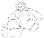 2024 animal_genitalia animate_inanimate anthro anus big_eyes bodily_fluids bow_tie bow_tie_only cheek_tuft constricted_pupils delibas_(misoden) digital_drawing_(artwork) digital_media_(artwork) ears_up erection facial_tuft felid feline genital_slit genitals greyscale guide_lines hi_res japanese_description living_clothing living_costume living_fursuit long_tail looking_at_genitalia looking_at_own_penis looking_at_penis looking_at_self looking_down looking_down_at_penis looking_down_at_self male male_anthro mammal misoden_(artist) mitten_hands monochrome monotone_background mostly_nude neck_bow neck_bow_only nervous_smile noseless pawpads penis pointy_ears prick_ears pupils seam_(sewing) simple_background sketch small_pupils solo sweat sweatdrop tail tapering_penis teeth text thin_tail translation_request tuft white_background wrinkles_in_clothes x_anus