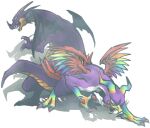 2008 2_horns 3_horns all_fours ambiguous_gender avian beak biped claws curved_horn digital_drawing_(artwork) digital_media_(artwork) dragon dragon_quest dragon_quest_monsters dragonlord_(dragon_form) duo facial_horn feathered_wings feathers feet feral frill_(anatomy) full-length_portrait head_crest head_frill horn kuri_(artist) looking_at_viewer male membrane_(anatomy) membranous_wings multi_horn multicolored_body multicolored_feathers multicolored_horn mythological_creature mythological_scalie mythology nose_horn portrait pose prism_peacock purple_body purple_scales quadruped rainbow_body rainbow_feathers rainbow_horn red_claws scales scalie semi-anthro sharp_teeth simple_background square_enix standing tail talons tan_body tan_scales teeth toes tongue tongue_out white_background white_body wings