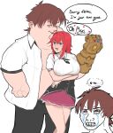  1girl 2boys absurdres arms_under_breasts avengers:_infinity_war avengers_(series) breasts brown_hair crossed_arms crossover english_commentary english_text family_guy fat fat_man heart heart-shaped_pupils high_school_dxd highres hyoudou_issei infinity_gauntlet kowai_(iamkowai) large_breasts long_hair marvel marvel_cinematic_universe meme multiple_boys open_mouth peter_griffin pleated_skirt red_hair rias_gremory short_hair simple_background skirt speech_bubble symbol-shaped_pupils thighs white_background wince wojak yellow_eyes 