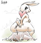 2022 anthro anus artist_name big_butt black_eyes brown_body brown_fur buckteeth butt easter easter_bunny easter_egg eyeshadow feces feces_on_body feces_on_butt feces_on_ground female fur grass hand_on_belly hand_on_butt holidays jubb lagomorph leporid makeup mammal neckwear neckwear_only on_rock pink_neckwear pink_nose plant pooping rabbit rabbit_ears raised_tail rock scut_tail shaded short_tail sitting sitting_on_rock smile solo spread_butt spreading tail teeth text