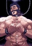 1boy abs animal_collar arm_hair bara breath chain chained chest_hair collar come_hither english_text facial_hair graves_(league_of_legends) groin large_pectorals league_of_legends looking_at_viewer male_focus male_pubic_hair mature_male muscular muscular_male mustache naughty_face navel navel_hair nipple_piercing nipple_rings nipples nude old old_man out-of-frame_censoring pectorals piercing pubic_hair rybiok seductive_smile short_hair smile solo stomach stubble wrinkled_skin 