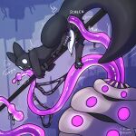 2025 3_toes ambiguous_gender anal anal_penetration animal_genitalia anthro anus arm_tuft artist_name black_body black_fur bodily_fluids bone_shaker_(rain_world) breath detailed_background digital_drawing_(artwork) digital_media_(artwork) digitigrade dripping duo erection feet fur genital_fluids genital_slit genitals gurli hi_res leg_tuft male male/ambiguous male_penetrated onomatopoeia pawpads paws penetration penis precum precum_drip purple_tentacles questionable_consent rain_world sex shlick shoulder_tuft slugcat solo_focus sound_effects sweat sweatdrop tail tail_anus tapering_penis tentacle_in_ass tentacle_penetration tentacle_sex tentacles tentacles_on_male text thick_tail throbbing toes tremble_spikes tuft videocult watcher_(rain_world) white_eyes white_pawpads white_penis worried
