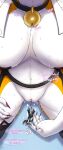 absurd_res ada_(allsonwa) allsonwa anthro bell bell_collar big_breasts breasts canid canine claws clothed clothing collar dialogue dipodid duo english_text extreme_size_difference female finger_claws fox fur garter_belt garter_straps genitals hi_res jerboa lying macro male male/female mammal micro nails on_back orange_body orange_fur pussy rodent sitting size_difference speech_bubble text unbirthing vaginal vore white_body white_fur