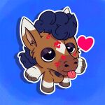 ambiguous_gender chibi equid equine fluffy fluffy_tail heart_symbol hi_res horse horse_tail intersex intersex/intersex kiss_mark kissing lipstick makeup mammal mrdarknesswolf puffy_hair solo sticker tail telegram_sticker tongue tongue_out