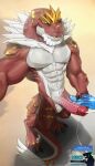 abs anthro balls big_penis bodily_fluids cum cum_on_ground cumshot digitigrade ejaculation erection fossil_pokemon generation_6_pokemon genital_fluids genitals hi_res looking_at_viewer male muscular muscular_male nintendo nude pecs penetrable_sex_toy penis pokemon pokemon_(species) selfie sex_toy solo todex tyrantrum