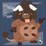 3_fingers african anthro bovid bovid_horn bovine breasts brown_body brown_markings cowprintsoda dewlap_(anatomy) featureless_breasts female fingers generation_2_pokemon half-closed_eyes hooves horn lips mammal markings miltank mocha_(cowprintsoda) mole_(marking) narrowed_eyes nintendo nude nude_female overweight overweight_anthro overweight_female pokemon pokemon_(species) poofy_hair purple_eyes short_stack solo spiral_navel teats thick_bottom_lip thick_thighs tribal tribal_markings udders watermark