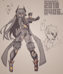  1boy 1girl android fujimoto_hideaki joints monochrome poppi_(xenoblade) poppi_qtpi_(xenoblade) robot_ears robot_joints scarf signature sketch xenoblade_chronicles_(series) xenoblade_chronicles_2 zeke_von_genbu_(xenoblade) 