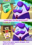  1girl 2boys absurdres annoyed closed_eyes facial_hair father_and_daughter highres junebird24 kirby:_planet_robobot kirby_(series) looking_at_viewer magolor male_focus max_profitt_haltmann mint multiple_boys mustache outdoors photo-referenced pink_hair purple_hair rayman_limbs star_(symbol) susie_(kirby) team_kirby_clash_deluxe 