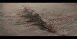  bad_id bad_pixiv_id blood blood_on_ground blood_splatter blood_stain blurry bow_(weapon) commentary copyright_name depth_of_field dust floor letterboxed no_humans photoshop_(medium) pixiv_fantasia pixiv_fantasia_t renatus.z weapon weapon_focus 