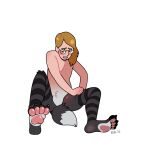 2023 absurd_res ambiguous_gender anthro artist_initials biped black_body black_fur black_markings blackshirtboy blonde_hair blush canid canine claws clothing colored countershade_feet countershade_fur countershade_torso countershading dipstick_tail eyewear eyewear_only feet fox front_view fur glasses glasses_only glistening green_eyes grey_body grey_fur hair hi_res human human_to_anthro leggings legwear long_hair mammal markings mid_transformation nude nullification open_mouth paw_socks pawpads paws pink_pawpads shaded simple_background sitting sitting_on_ground sockfox solo species_transformation split_form spread_legs spreading striped_markings stripes tail tail_markings transformation transformative_clothing wearing_glasses white_background white_body white_countershading white_fur white_markings year