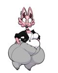 2_horns alien anthro belly big_breasts biped black_choker black_clothing black_eyebrows black_hooves black_jacket black_jewelry black_mouth black_necklace black_topwear bottomwear breasts button_(fastener) catrobis cheek_tuft choker clothed clothed_anthro clothed_female clothing collarbone colored countershade_face countershading curved_horn denim denim_bottomwear denim_clothing digital_drawing_(artwork) digital_media_(artwork) ear_piercing english_description eyebrows eyelashes facial_tuft feet felid female floating_eyebrows front_view full-length_portrait fur fur_tuft grey_bottomwear grey_clothing grey_jeans grey_pants hands_on_hips hands_on_own_hips happy hi_res hooves horn huge_thighs jacket jeans jewelry long_neck looking_at_viewer lucy_rosehorn maddeku mammal markings mature_anthro mature_female mole_under_eye navel_outline necklace no_pupils obese obese_anthro obese_female open_clothing open_jacket open_mouth open_smile open_topwear overweight overweight_anthro overweight_female pants pear-shaped_figure piercing pink_body pink_countershading pink_fur pink_inner_ear pink_tail pink_tuft pockets pointy_ears portrait prick_ears red_horn sequence shirt short_horn simple_background small_feet small_horn smile smiling_at_viewer solo spots spotted_body spotted_face spotted_fur tail teeth thick_thighs three-quarter_view tight_clothing topwear tuft unbuttoned unbuttoned_pants unguligrade weight_gain white_background white_clothing white_ear_piercing white_piercing white_shirt white_topwear wide_hipped_anthro wide_hipped_female wide_hips yellow_eyes