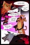 animal_genitalia anthro balls belt boots canid canine canis cape casual_exposure censor_bar censored censored_genitalia challenge cheek_tuft claws cloak clothing comic death_(puss_in_boots) dialogue domestic_cat dreamworks duo facial_markings facial_tuft fangs felid feline felis fire fire_background footwear fully_sheathed fur fuzzy genitals gesture green_eyes grey_body grey_fur grin hand_gesture hate head_markings hi_res holding_object holding_weapon imminent_fight kneeling ksejl male mammal markings mask_(marking) melee_weapon narrowed_eyes neck_tuft nipples open_mouth orange_body orange_fur pawpads pointing poncho puss_in_boots_(dreamworks) puss_in_boots_(franchise) rapier red_eyes serious serious_face sheath shoes smile speech_bubble standing sword tabby_cat tail teeth text thought_bubble thoughts tuft weapon whisker_spots wolf