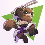 animal_humanoid anthro armpit_hair asian_clothing body_hair bulge canid canid_humanoid canine canine_humanoid clothing east_asian_clothing epic_games feet foot_focus fortnite fundoshi hajime_(fortnite) hi_res humanoid japanese_clothing krepht male male/male mammal mammal_humanoid melee_weapon paws procyonid raccoon raccoon_dog samurai solo sticker sword tanuki tanuki_humanoid toony underwear warrior weapon