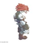  arm_belt bandaged_leg bandages bare_shoulders belt colored_skin dreadlocks earrings facial_hair final_fantasy final_fantasy_ix goatee hair_over_eyes itahana_toshiyuki jewelry muscular muscular_male necklace official_art pale_skin red_hair salamander_coral serious simple_background sleeveless square_enix tattoo tooth_necklace torn_clothes white_background wristband 