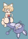anthro arctica_frostbite crouching duo felid female fur genitals hair hi_res hot_dogging humanoid_genitalia humanoid_penis hybrid intersex intersex/female lemur looking_at_viewer mammal neco-arc nude penis primate purple_body purple_fur purple_hair sex strepsirrhine tagme tsukihime type-moon unknown_artist