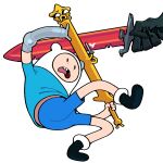 adventure_time ambiguous_gender animate_inanimate anthro battle bottomwear canid canine canis cartoon_network clothing discount-supervillain domestic_dog finn_the_human group holding_melee_weapon holding_object holding_sword holding_weapon human jake_the_dog living_melee_weapon living_sword living_weapon mammal mechanical_arm melee_weapon open_mouth shirt shorts sword t-shirt teeth toony topwear trio weapon