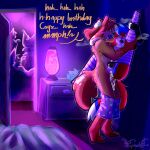 1980s_theme against_surface against_wall american_cocker_spaniel background_character birthday birthday_sex blue_light blush bodily_fluids bottomwear bottomwear_around_legs breath canid canine chastity_cage chastity_device clothing clothing_around_legs cryx_the_fox dimly_lit dogday_(poppy_playtime) feywildsparks fox genitals hand_behind_head hi_res holding_leg_up humanoid_genitalia lamp lava_lamp legwear male male/male mammal moaning_name mob_entertainment muscular muscular_arms ocxcanon panting panting_in_face pants pants_around_legs party poppy_playtime public public_sex purple_light rough_sex sex size_difference smiling_critters stockings talking_to_another talking_to_partner tears tears_of_pleasure thigh_highs tissue_box