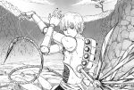  1boy commentary_request doll_joints from_side frown greyscale joints male_focus marionette monochrome naruto_(series) naruto_shippuuden puppet puppet_strings rope russian_commentary sasori_(naruto) signature solo tree vasiliy-plumber weapon 