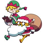 adventure_time alternate_species ambiguous_gender anthro canid canine canis cartoon_network christmas christmas_clothing christmas_elf christmas_headwear clothing costume discount-supervillain domestic_dog duo elf finn_the_human hat headgear headwear holidays humanoid jake_the_dog male mammal on_model santa_claus santa_costume santa_hat toony walking