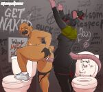 5_fingers absurd_res among_us anthro anthro_on_anthro anthro_penetrated anthro_penetrating anthro_penetrating_anthro anus areola artist_name bathroom black_body black_fur black_hair bodily_fluids breasts butt capybara caviid clothed clothing clothing_around_legs cool_s cum cum_in_vagina cum_inside duo ear_piercing english_text eyebrows eyes_closed female female_penetrated fiercedeitylynx fingers footwear fur genital_fluids genital_scar genitals gynomorph gynomorph/female gynomorph_penetrating gynomorph_penetrating_female hair hair_over_eye hi_res highlights_(coloring) homophobic_slur innersloth intersex intersex/female intersex_penetrating intersex_penetrating_female julia_(fiercedeitylynx) kilroy_was_here lesbian_pride_colors lgbt_pride mammal multicolored_body murid murine open_mouth penetration penile penile_penetration penis_in_vagina piercing pink_areola pride_colors public_restroom rainbow_flag rainbow_pride_flag rainbow_symbol raised_clothing raised_topwear rat red_highlights restroom_stall rodent scar sex shirt shoes socks sweat t-shirt tears teeth text thick_thighs thong toilet tongue topwear trans_(lore) trans_woman_(lore) transgender_pride_colors two_tone_body underwear underwear_around_legs vaginal vaginal_penetration vaginoplasty_scar yellow_eyes