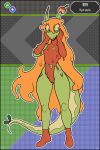 2:3 absurd_res anthro black_border border clothing female flat_chested footwear freepancakes freya_agalith generation_9_pokemon genitals goo_hair green_body hair hi_res horn hydrapple long_hair nintendo nipples open_mouth open_smile orange_hair pinup pokemon pokemon_(species) pose pseudo_clothing pseudo_hair red_body slime smile solo tail vulva