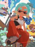  3girls aqua_hair artist_name big_man_(splatoon) big_man_(splatoon_raiders) blonde_hair blue_hair brown_hair closed_mouth colored_tips commentary_request earrings fish_hook_earrings frye_(splatoon) frye_(splatoon_raiders) hair_over_one_eye highres inkling jewelry long_hair looking_at_viewer mechanic_(splatoon_raiders) medium_hair multicolored_hair multiple_girls octoling official_alternate_costume one_eye_closed open_mouth orange_pants pants pointy_ears purple_hair red_eyes shiver_(splatoon) shiver_(splatoon_raiders) shoes short_eyebrows single_earring smile splatoon_(series) splatoon_raiders sub_kiiro tentacle_hair thick_eyebrows twitter_username two-tone_hair watermark 