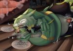 2_penises absurd_res animal_genitalia animal_penis anthro blind_eye bodily_fluids buns_and_foxes clitoris detailed_background duo facial_scar fan_character fangs female feral fingers flygon forked_tongue generation_3_pokemon generation_5_pokemon genitals glass hemipenes hi_res internal leaf leaf_tail male male/female markings mole_(marking) multi_genitalia multi_penis nintendo on_ground onomatopoeia penetration penis pokemon pokemon_(species) saliva scar serperior sorren_(buns_and_foxes) sound_effects speech_bubble tail teeth text tongue tongue_out vaginal vaginal_penetration vulva wood x-ray_view